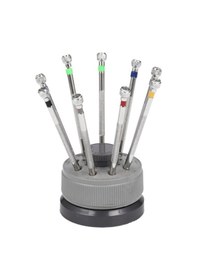 Resim Saat Tornavida Seti, 9 Adet Profesyonel Saat Tornavida Seti, Standlı, Gri 7098 