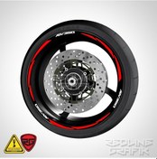 Resim Adv350 Yazılı Kırmızı Reflektörlü Jant Şeridi Redlinegrafik 