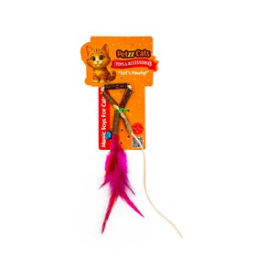 Resim PetzzCats Stick Matatabi ve Çıngırak Sesli Peluş Kedi Oltası Oyuncağı Renkli 27x1 Cm 