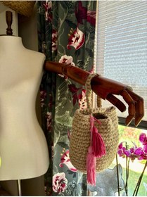 Resim UNİCORNS Küçük Boy Çanta, Hasır Clutch, El Örgüsü Çanta, Clutch, Tasarım Çanta, Jüt Çanta 