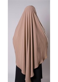 Resim Hürrem Bone Koyu Bej Pratik Hazır Geçmeli Tesettür Eşarp Medine İpeği Bağcıklı Sufle Hijab 2301 44 