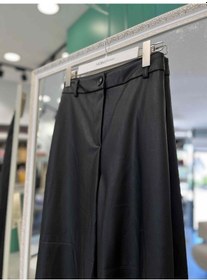 Resim Vuu Bol Paça Deri Pantolon - Siyah - 40 Siyah 