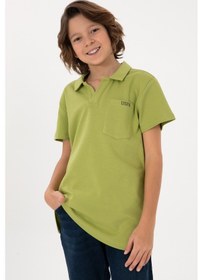 Resim U.S. Polo Assn. Erkek Çocuk Fıstık Yeşili Polo Yaka Tişört 50295438-VR087 