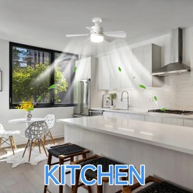 Resim Pazariz Işıklı Tavan Vantilatörü Sessiz 5 Kanatlı E27 Duy 52 cm Çap 3 In 1 Sivrisinek Kovar 