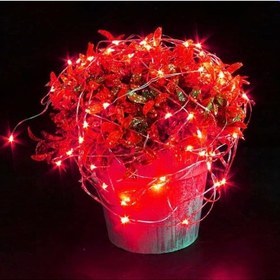 Resim Kuzey Yılbaşı Çam Ağacı Işığı 10 Metre Kırmızı Led Işık Kırmızı Pilli Led Işık Micro Parlak Canlı Led KIRMIZI 