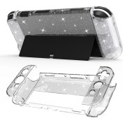 Resim Jingyi Nintendo Switch OLED Model 2021 Için Parlak Şeffaf Kılıf Switch OLED ve Joy Con Denetleyicisi Için Sert Koruyucu Kapak - Takılabilir Kristal Parlak Cilt (Yurt Dışından) 