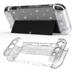 Resim Jingyi Nintendo Switch OLED Model 2021 Için Parlak Şeffaf Kılıf Switch OLED ve Joy Con Denetleyicisi Için Sert Koruyucu Kapak - Takılabilir Kristal Parlak Cilt (Yurt Dışından) 