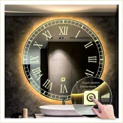 Resim Dnr-MirrorDnr-Mirror 70 cm Günışığı Ledli Tasarım Kumlamalı Dokunmatik Tuşlu Banyo Aynası Makyaj Aynası Işıklı Ayna 