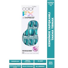 Resim İmpress Color Fx Kendinden Yapışkanlı Takma Tırnak Kısa Yeşil Mor 