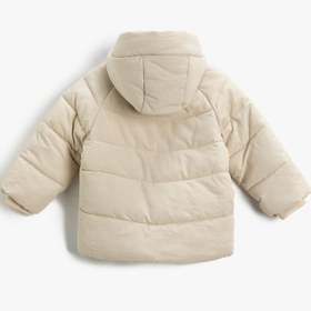 Resim Kız Bebek Kapüşonlu Şişme Kaban İçi Polar Astarlı 