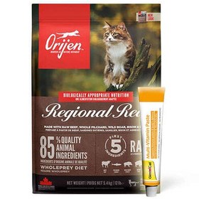 Resim Orijen Regional Red Tahılsız Kırmızı Etli Kedi Maması 5,4 Kg + Gimcat 20 Gr Multivitamin Paste 