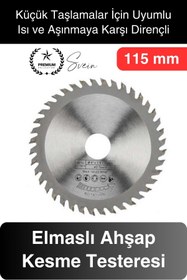 Resim Svein Premium 115 mm Ahşap Sunta Kesme Elmaslı Ağaç Tahta Daire Testeresi Küçük Taşlama Uyumlu Disk 
