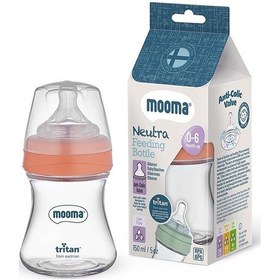 Resim Mooma Neutra Tritan Biberon 150 Ml 0-6 Ay Yavaş Akış Mercan Pembe 3 Adet 