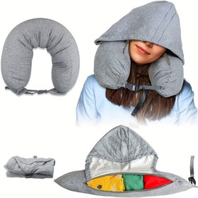 Resim Yumuşak Seyahat Dostu Dolgulu Boyun Yastığı, Ayarlanabilir Kapağı ile - Gri, Taşınabilir ve Uçuş için Temel Paket, Uçak Seyahati için Rahat Boyun Desteği, Araba veya Ev Kullanımı için, Uçak Boyun Yastığı, Seyahat Boyun Yastığı, Klasik Tasarım, Fermuar Kapanışı 