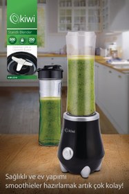 Resim Kiwi Ksb-2214 Standlı Sporcu Blender - Kişisel Smoothie Blender 500 ml Bardaklı 