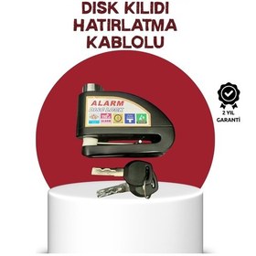 Resim Güvenlik Sensörlü Alarmlı Disk Kilidi Motosiklet Ve Bisiklet İçin 