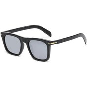 Resim Erkekler İçin Mavi Işık Karşıtı Güneş Gözlüğü Vintage RetroKare Erkek Güneş Gözlüğü Siyah Aynalı Gümüş 