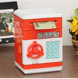 Resim Atm Kasa Kumbara Kırmızı 