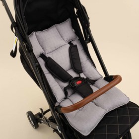 Resim Bebek Arabası Minderi - Gri Muslin 