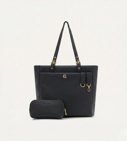 Resim Minore Siyah E. Deri Gold Bebek Çantası 