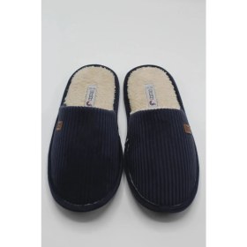 Resim Erkek Sessiz ve Kaydırmaz Taban, Sıcak,mevsimlik, Içi Peluş, Fitilli Kadife Çanak Terlik 