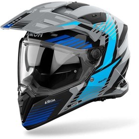 Resim Airoh Bandit Spicy Blue Gloss Kask Mavi - Gri 