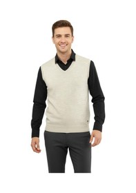 Resim Çizgi Triko Erkek V Yaka Süveter Çelik Örgü Regular Kalıp 5200h Bgl-st04962 Taş 