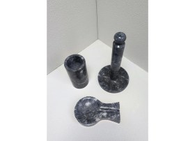 Resim Decors By Stone Since 2020 Mermer Mutfak Seti 3'lü, Blue, Doğal Mermer, Tezgah Üstü Organizer 