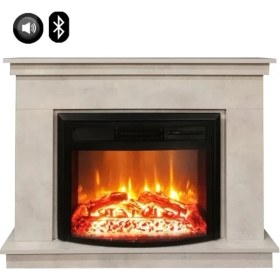 Resim Dlc Lembongan Retro Beton Desen Ses Efektli Bluetooth'lu Elektrikli Şömine 2613L 