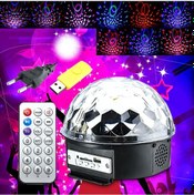 Resim Küre Disko Topu Müzik Çalar Renkli Lazer Işıklı Bluetooth 