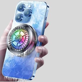 Resim Telefon Soğutucu Fan RGB Işık Mobil Gaming İçin Süper Soğutma 