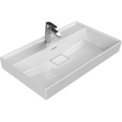 Resim Turkuaz Seramik Cerastyle Sharp 80 Cm Etajerli Lavabo 