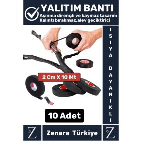 Resim Zenara Isıya Dayanıklı Yüksek Aşınma Dirençli Kalıntı Bırakmaz Alev Bant 10 Metre x 10 Adet 
