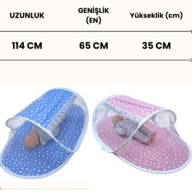 Resim Tosyalı Burak Bebe Pratik Katlanabilir Bebek Cibinliği Taşınabilir Sinek Engelleyici Bebek Çocuk Cibinlik 0-2 Yaş 