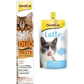 Resim Gimcat Duo Paste Peynirli Malt Kedi Macunu 50 G + Gimcat Milk Latte 
