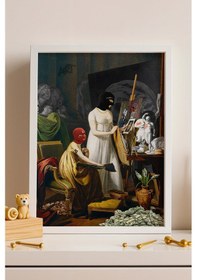 Resim Kar Maskeli Kadın Rönesans Portresi Çerçeveli Tablo Lüks Tasarım Sokak Sanatı Ev Ofis Dekoru Modifiye Sanat 