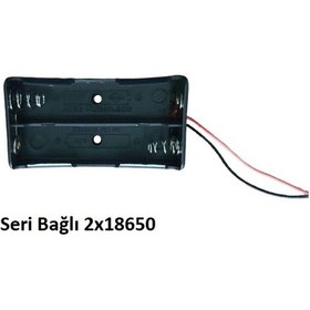 Resim Meltis 18650 Kablolu Pil Yuvası 2 X18650 Seri Bağlı (2 Adet) 