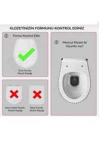 Resim Nevora Klozet Kapağı Termoplastik Yavaş Kapanan Oval Formlu 