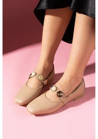 Resim İnci Ve Mühür Aksesuar Bantlı Günlük Babet - Vizon - 37 VIZON 