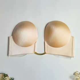 Resim Kadınlar için Nefes Alabilen Kumaşlı Push-Up Sütyen - Dikişsiz Silikon, Kendinden Yapışkan, Sırtı Açık ve Düşük Kesim Giysiler için Rahat Kaldırma, Elde Yıkanabilir, Metal Tokalı Strapless Tasarım, Rahat Giyim | Şık Push-Up Sütyen | Nodrappling Tasarım 