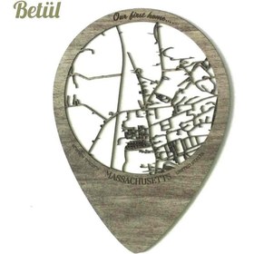 Resim Kişiselleştirilmiş Sokak Haritası - İki Katmanlı - Pin Şekilli - 20 x 28 cm / Iris 