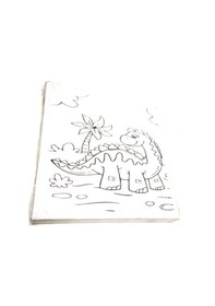 Resim Hayal Sepeti Dinazor Resimli Tuval 20 x 20 CM 6lı Boya ve Fırça 