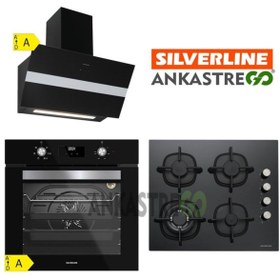 Resim Bo6502B02-Cs5429B01-3472 Cam Ankastre Set Silverline