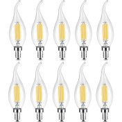 Resim 10 Adet Dekoratif Kıvrık Buji Beyaz Işık E14 Duy 