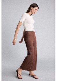 Resim Defacto Culotte Düz Paça Bürümcük Pantolon H8605ax26hsbn330 Kahve-bn330 