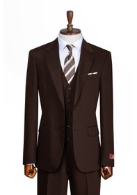 Resim İlayda Emir Luxury, İtalyan Kesim, Slim Fit, Blazer, Erkek Takım Kahverengi 