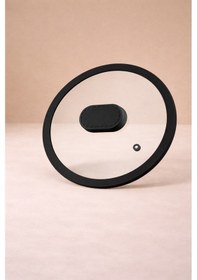 Resim Lavonni 30 Cm Silikon Kenarlı Temperli Cam Kapak Siyah Universal Uyumlu 