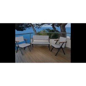 Resim Samogu Boston Çay Seti 2+1+1 - Antrasit Bahçe Balkon Takımı 