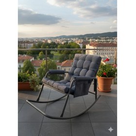 Resim Roket Sallanan Koltuk | Rahat Tv, Okuma ve Emzirme Sandalyesi – Yumuşak Minderli 