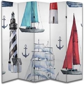 Resim Deniz Temalı Özel Tasarım Paravan Room Divider PRV1036, 180 x 180 